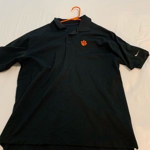 Black Clemson Nike dri fit golf shirt